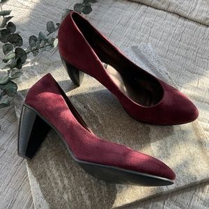 Deena & Ozzy Suede High Heels Burgundy Size 9